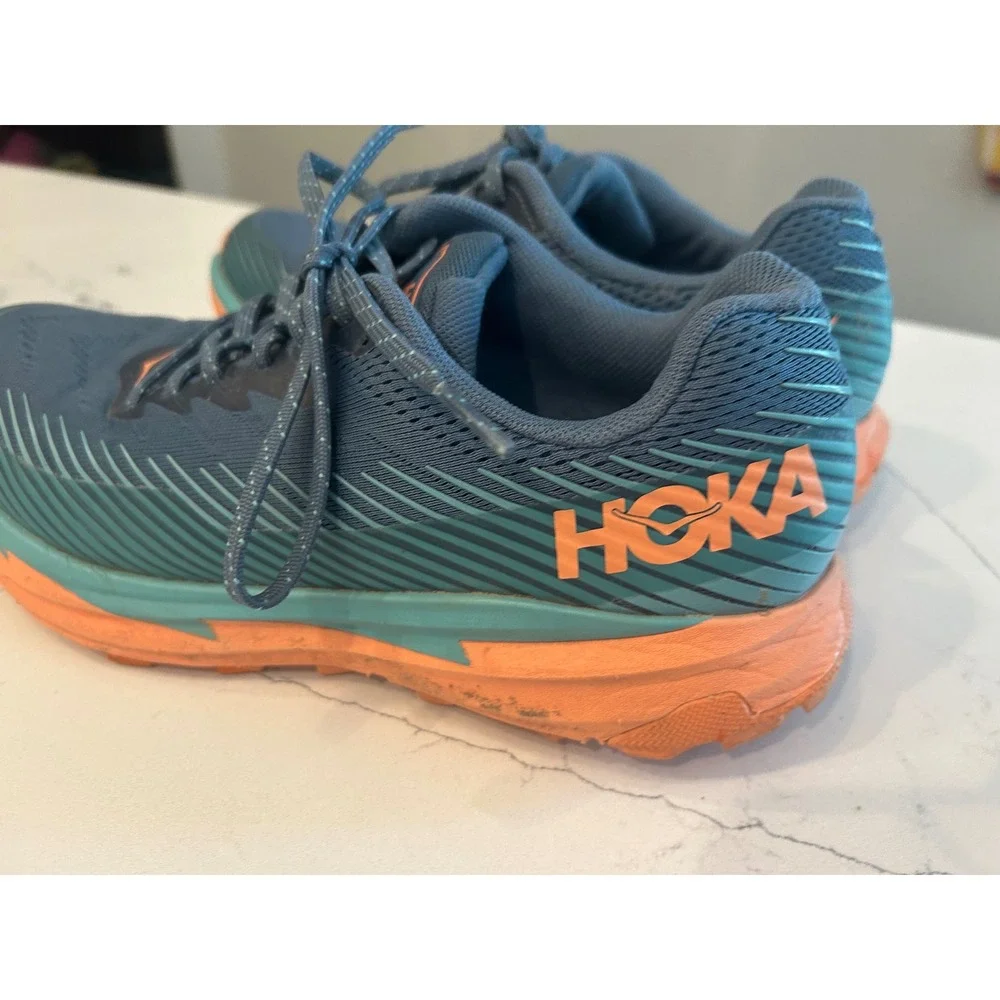 Hoka Torrent 2 Sneakers Teal Orange Trail Running Shoes 1110497 RTCN Womens 7.5